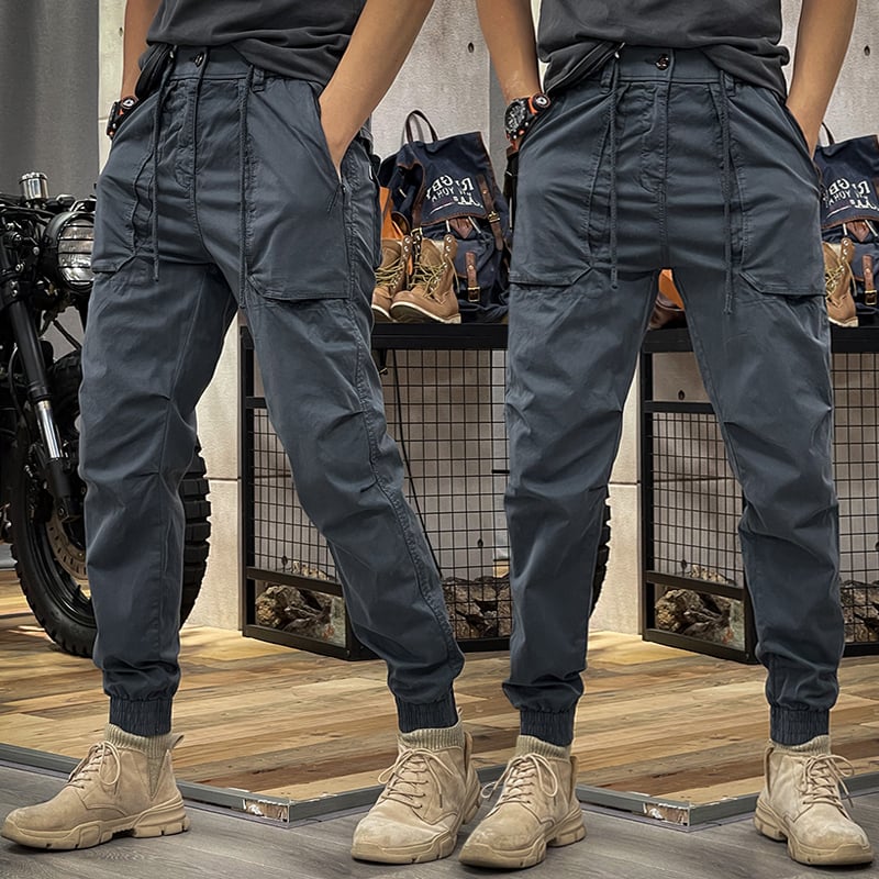 Victor - Flexible Cargo Trousers Dark Blue
