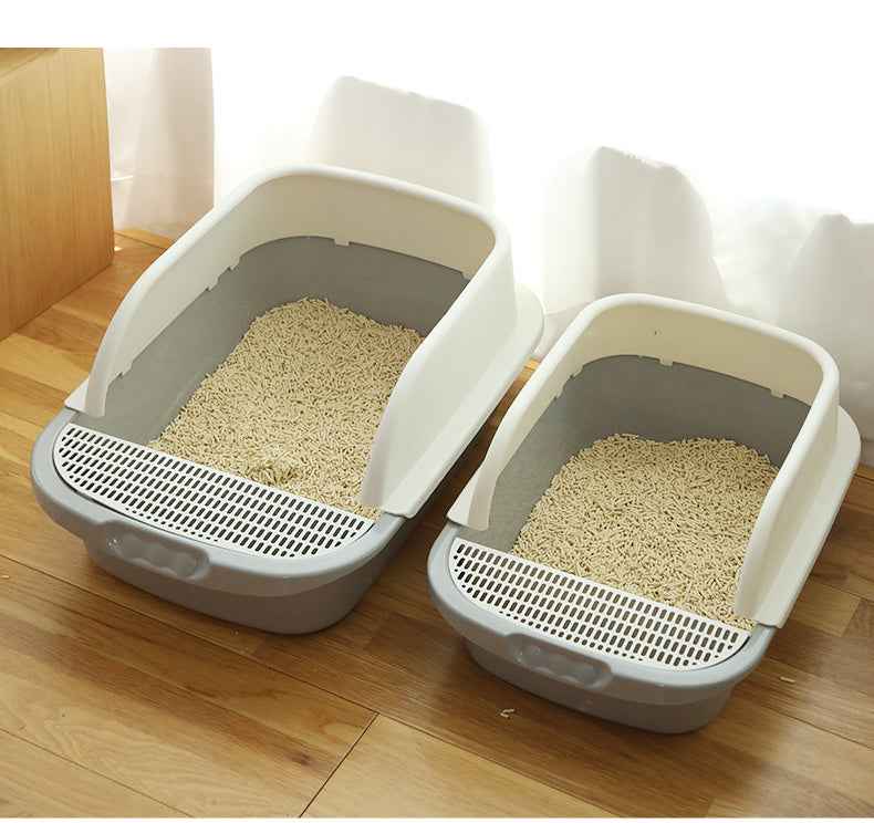 Semi-Enclosed Cat Litter Box - Deodorant Excrement Basin for Kittens and Adult Cats