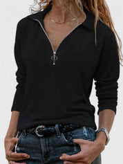 Lightweight Comfortable Top With Zipper Detail For Everyday