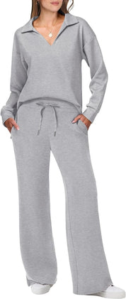 Briar Relaxed Sweater Trouser Set for Ultimate Comfort and Style Grey