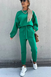 Mackenzie Cozy Sweater Pants Set - Stylish Tracksuit for Ultimate Comfort Green
