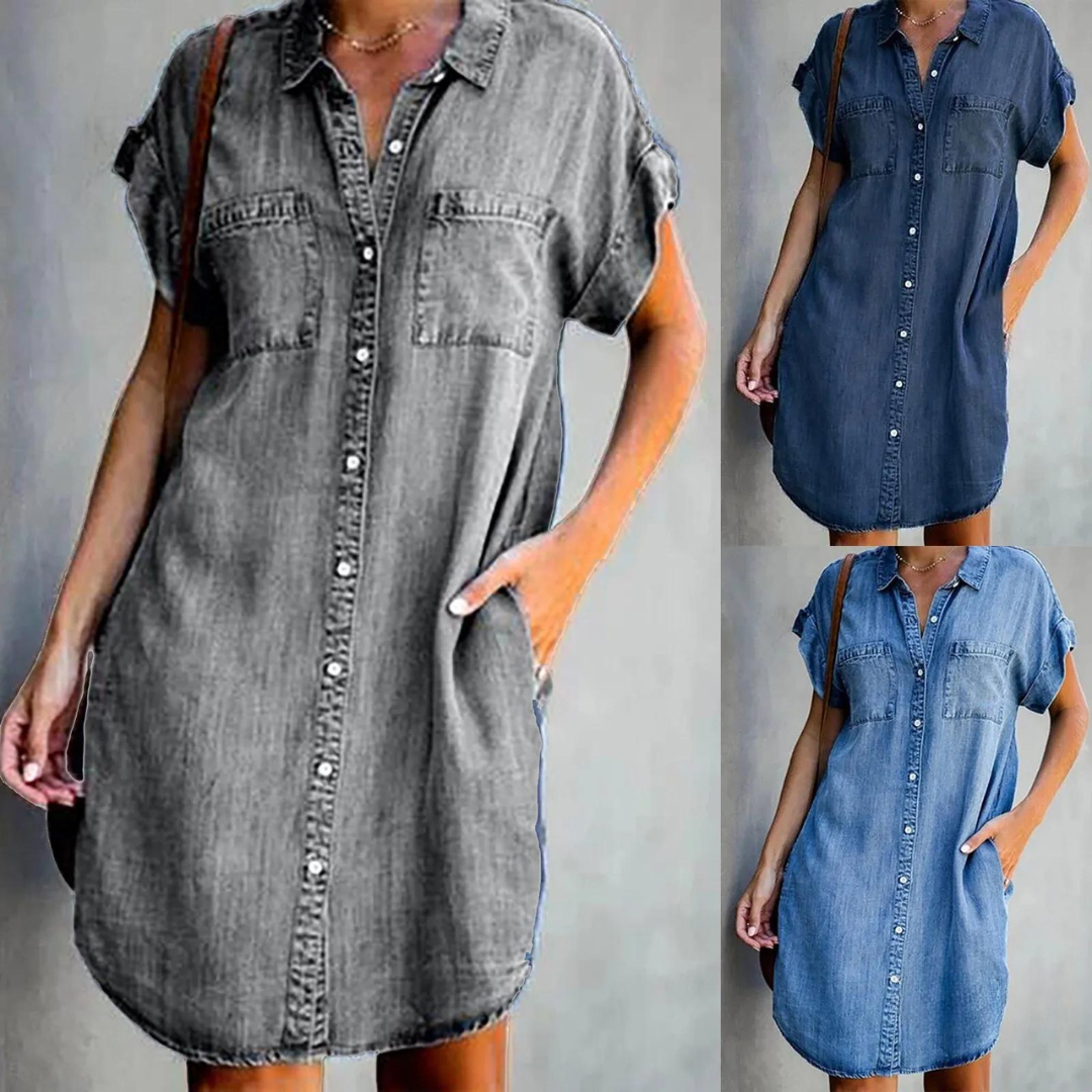 Amelie Denim Shirt Dress" could be rephrased as "Amelie Casual Denim Shirt Dress.
