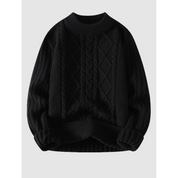 Lonnie Knitted Cable Knit Sweater Cable Knit Pattern Black