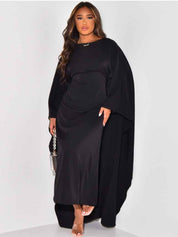 Marleen Cape Maxi Dress for Effortless Elegance and Style Black