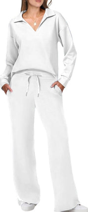 Briar Relaxed Sweater Trouser Set for Ultimate Comfort and Style White