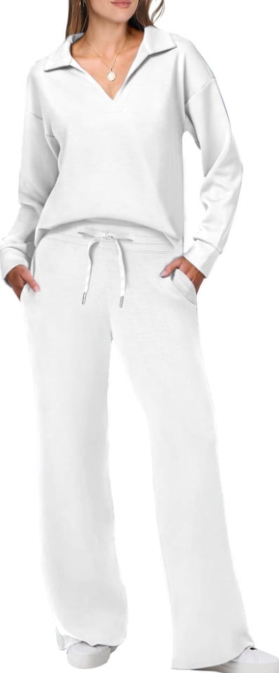 Briar Relaxed Sweater Trouser Set for Ultimate Comfort and Style White