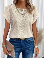 Valentina Round Neck Shirt Apricot