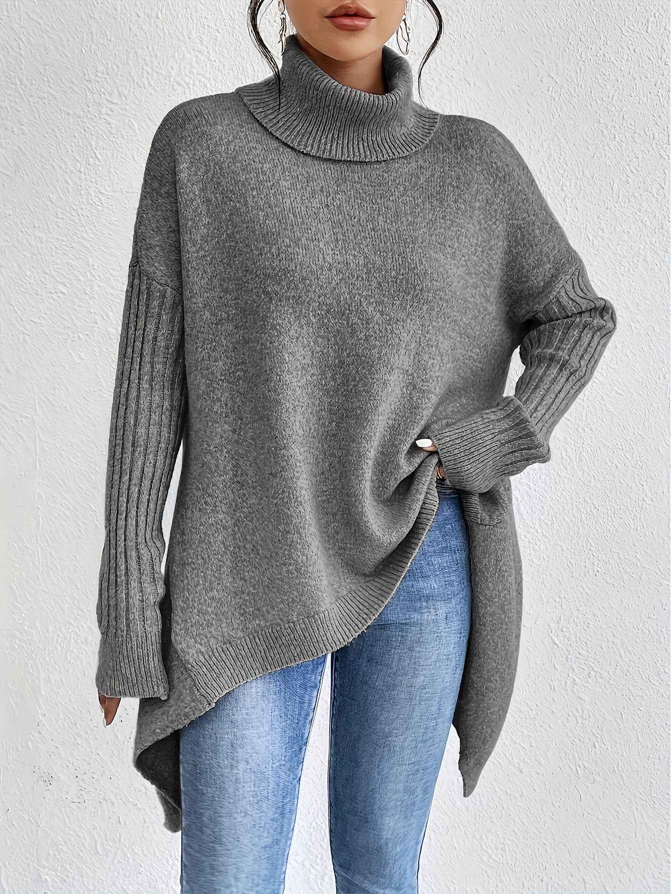 Oversized Turtleneck Sweater For Cozy Everyday Layering