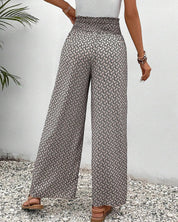 Magdalene - Women's Geometric Print Wide-Leg Trousers