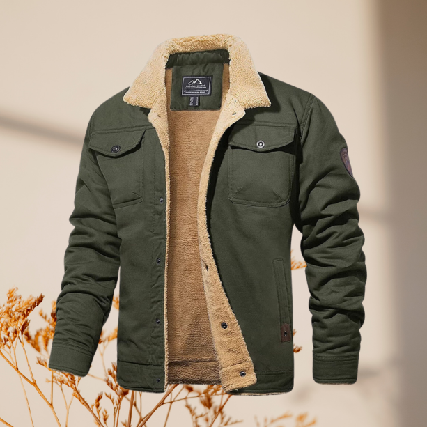 Dan Fleece-Lined Jacket Army Green