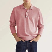 Elias Long Sleeve Polo Tee Light Pink