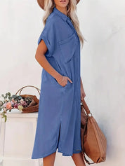 Lina - Batwing Sleeve Denim Dress