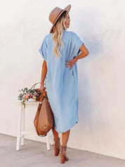 Lina - Batwing Sleeve Denim Dress