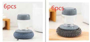 Kitchen Palm Brush – Push-Type Soap Dispenser Scrubber & Cleaner A and B 6set