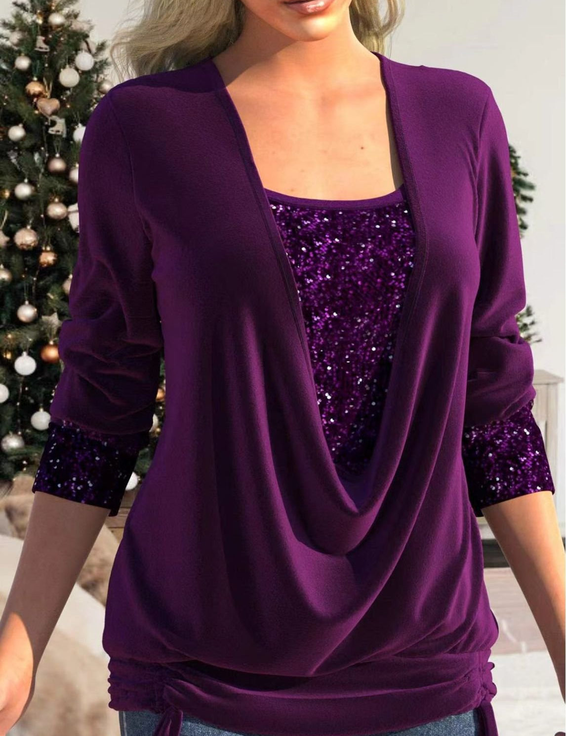 Sparkling Edith Blouse Purple