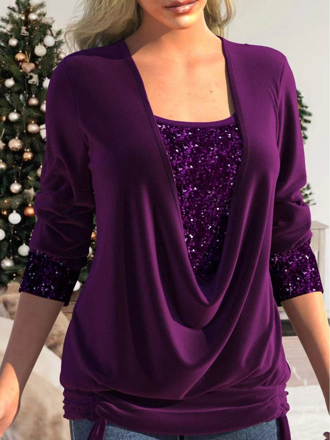 Sparkling Edith Blouse Purple