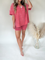 Amarra Relaxed T-Shirt and Shorts Set for Ultimate Comfort Pink