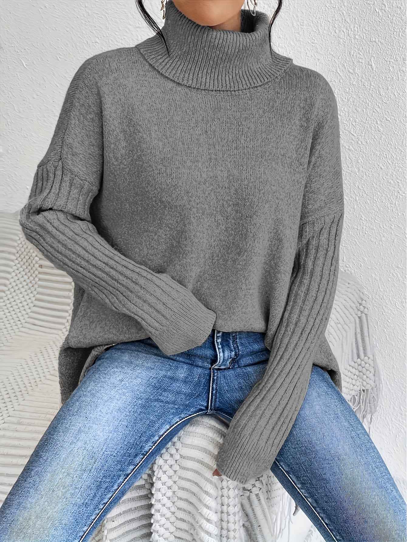 Oversized Turtleneck Sweater For Cozy Everyday Layering