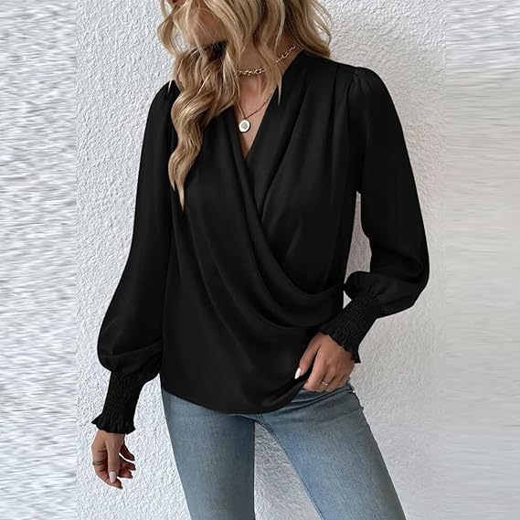 Lilou Blouse with Pleated Puff Sleeves