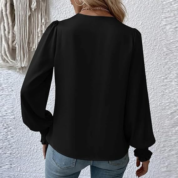 Lilou Blouse with Pleated Puff Sleeves