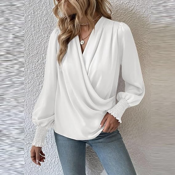 Lilou Blouse with Pleated Puff Sleeves