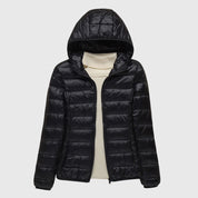 Lily - Ultra-Light Quilted Jacket Black Hood