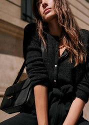 Cozy Knit Cardigan With Crew Neck And Pearl Buttons - New Family Finds