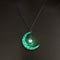 Glowing Pendant Necklace – Luminous Silver Chain Jewelry for Women Green
