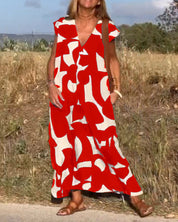 Zoey - Casual Elegance Maxi Dress Red