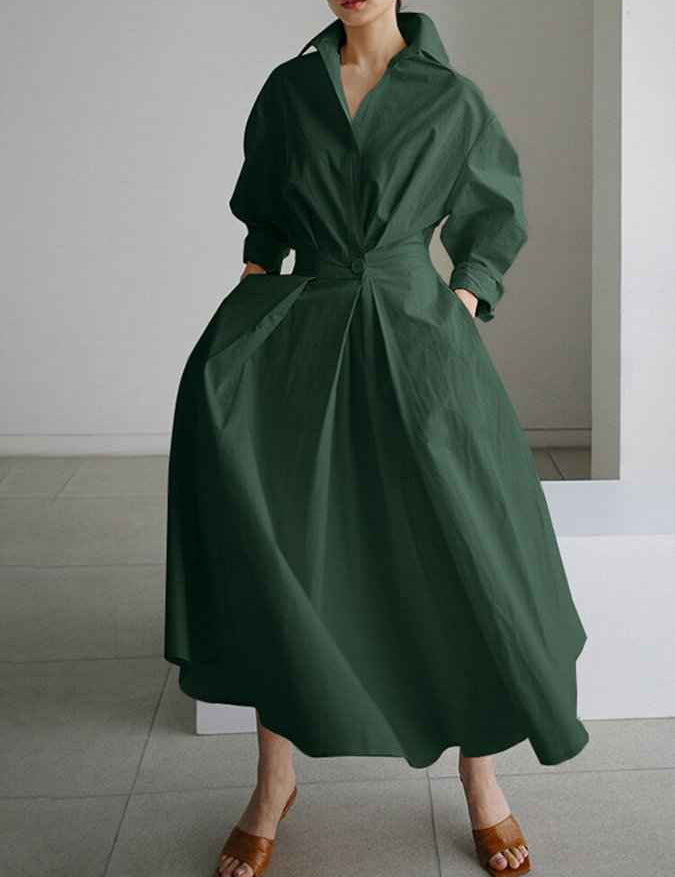 Ase Luxurious Dress - Elevate Your Style with Elegance and Comfort Army Green
