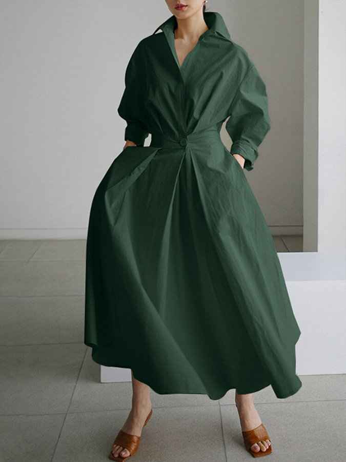 Ase Luxurious Dress - Elevate Your Style with Elegance and Comfort Army Green