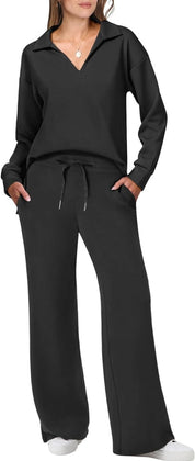 Briar Relaxed Sweater Trouser Set for Ultimate Comfort and Style Black