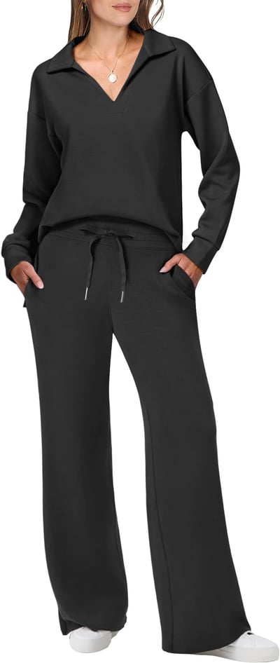 Briar Relaxed Sweater Trouser Set for Ultimate Comfort and Style Black