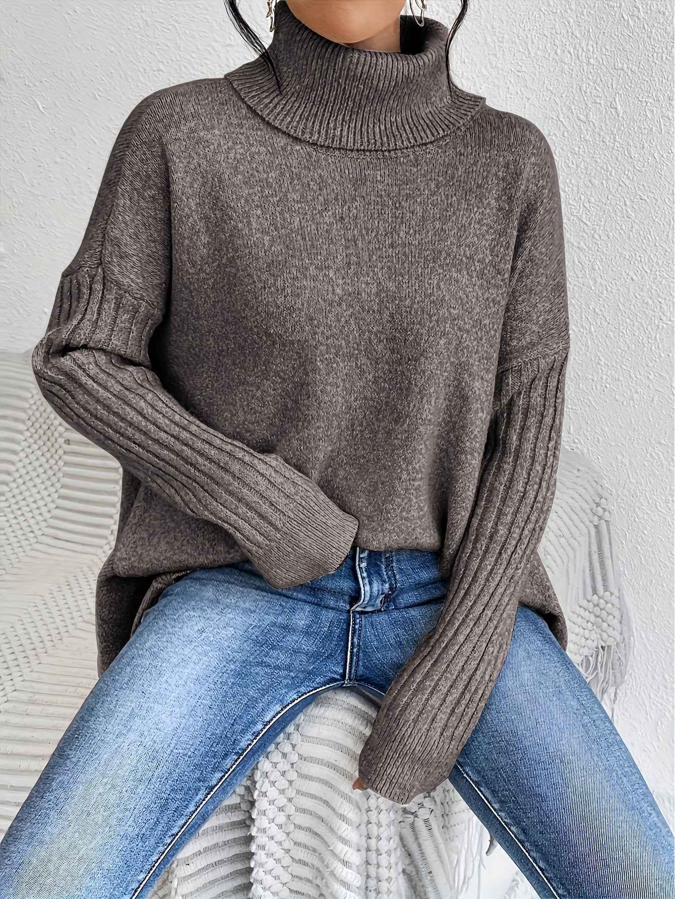 Oversized Turtleneck Sweater For Cozy Everyday Layering