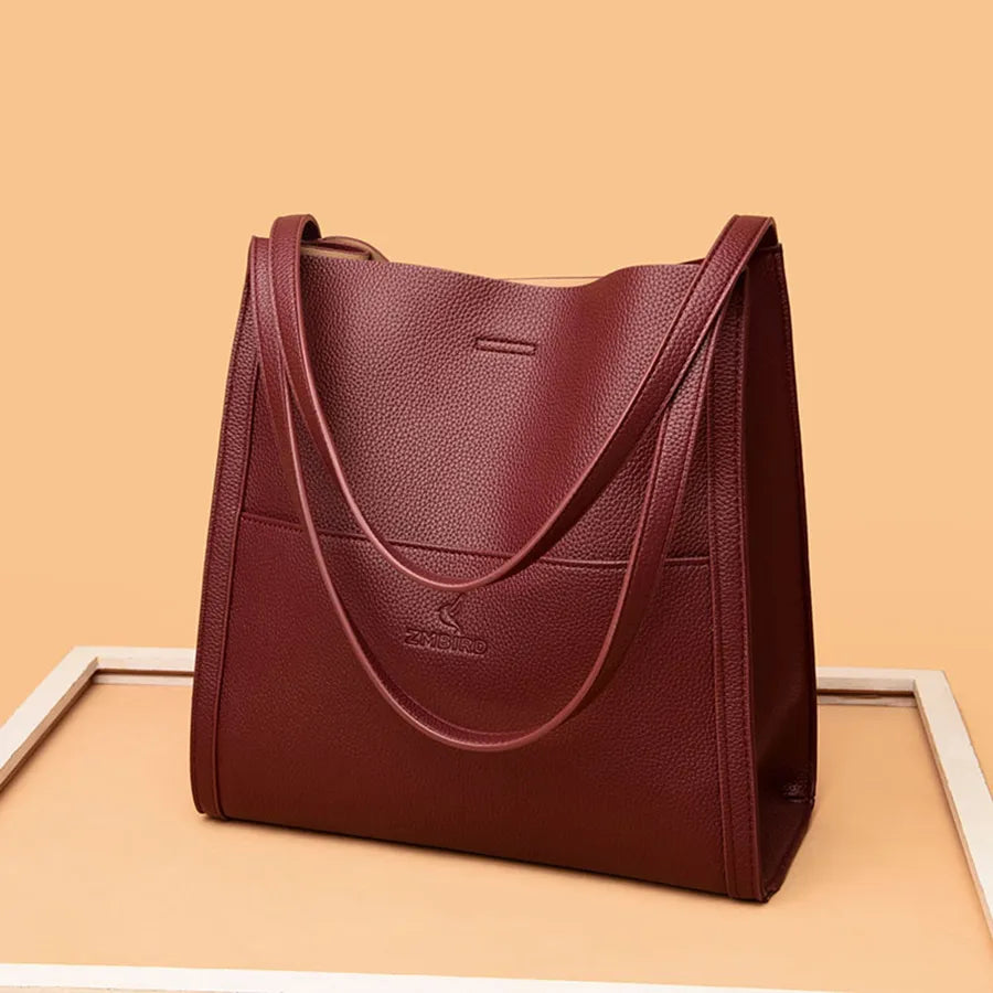 Mathilde - Vegan Leather Shoulder Bag Red