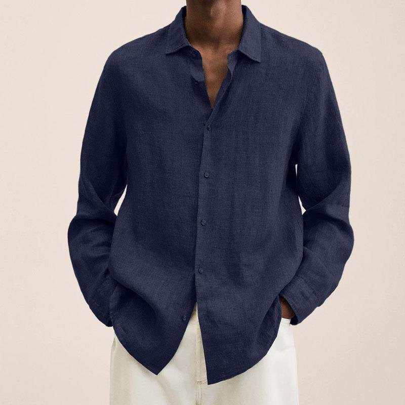 Matthias Ultra-Light Long Sleeve Shirt Navy Blue