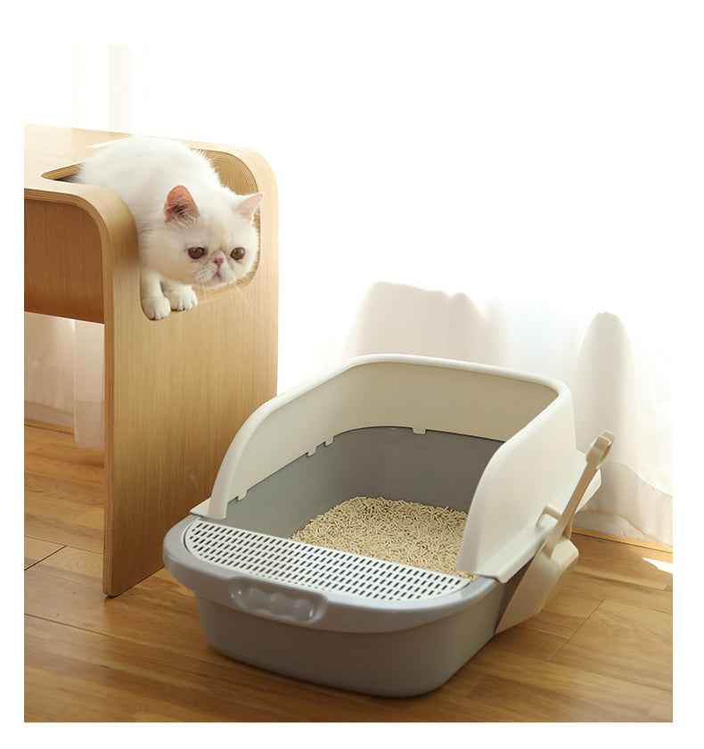 Semi-Enclosed Cat Litter Box - Deodorant Excrement Basin for Kittens and Adult Cats