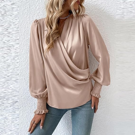 Lilou Blouse with Pleated Puff Sleeves