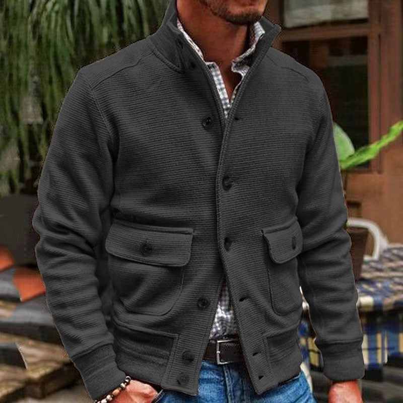 Nils - Stylish Stand-Up Collar Jacket Black