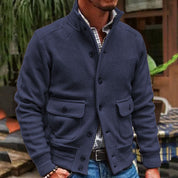Nils - Stylish Stand-Up Collar Jacket Navy Blue