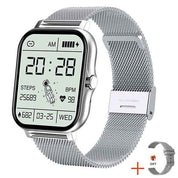 Familyfinds Y13 Smart Watch – Heart Rate, Pedometer, Bluetooth Call, Fitness & Sleep Tracker Silver mesh plus silicone