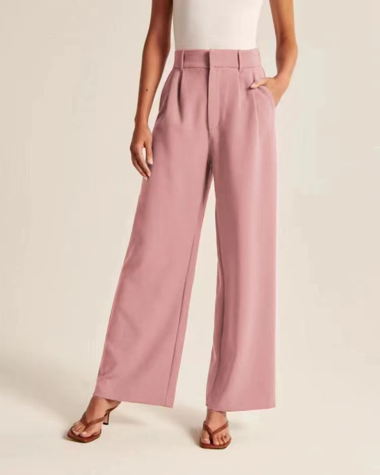 Charmaine Wide-Leg Office Trousers Pink