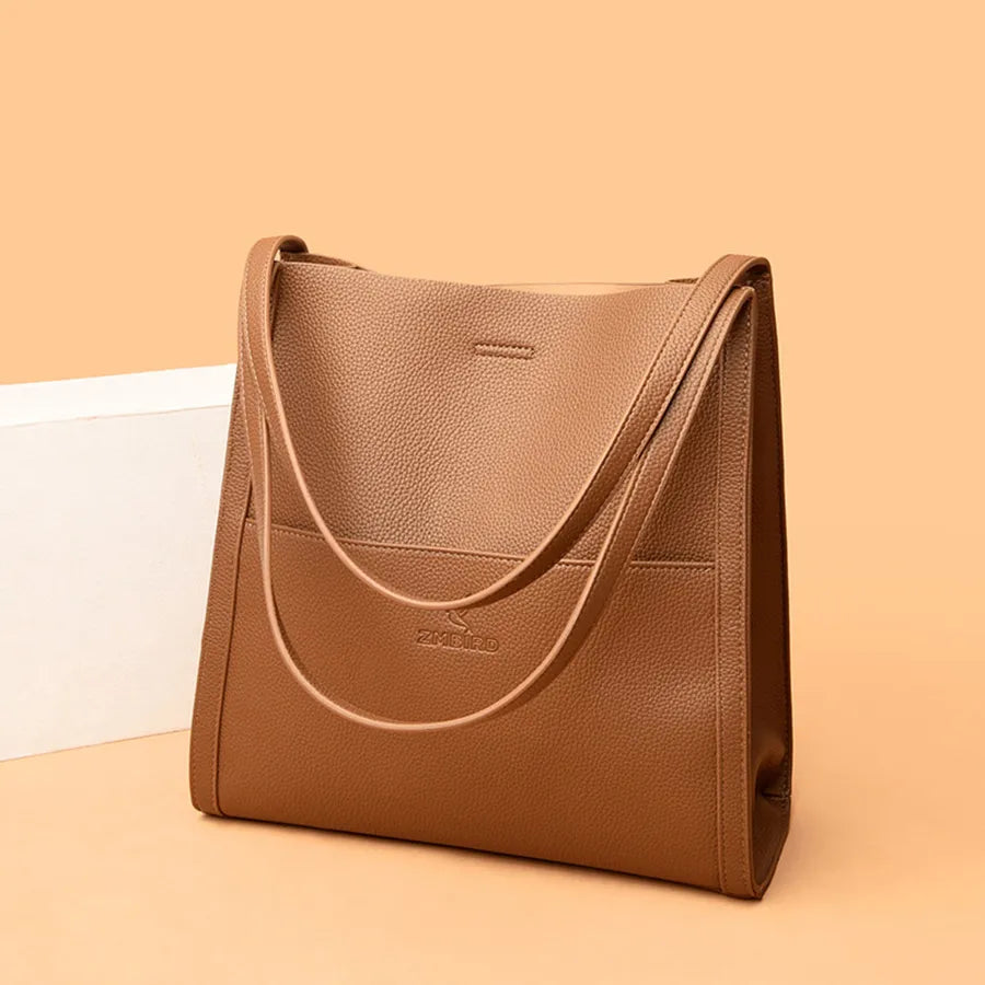 Mathilde - Vegan Leather Shoulder Bag Brown