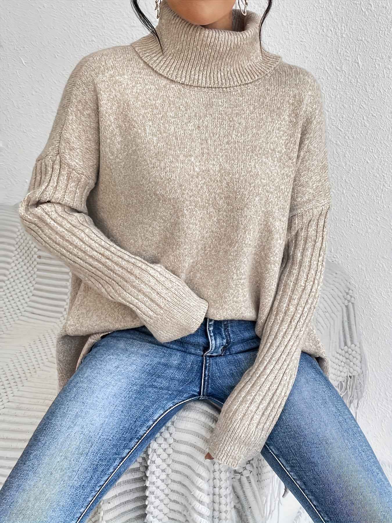 Oversized Turtleneck Sweater For Cozy Everyday Layering