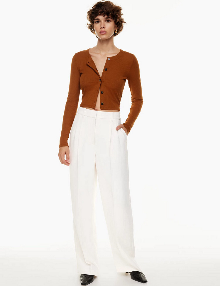 Charmaine Wide-Leg Office Trousers White
