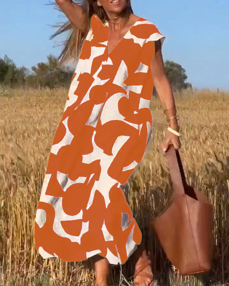 Zoey - Casual Elegance Maxi Dress Orange