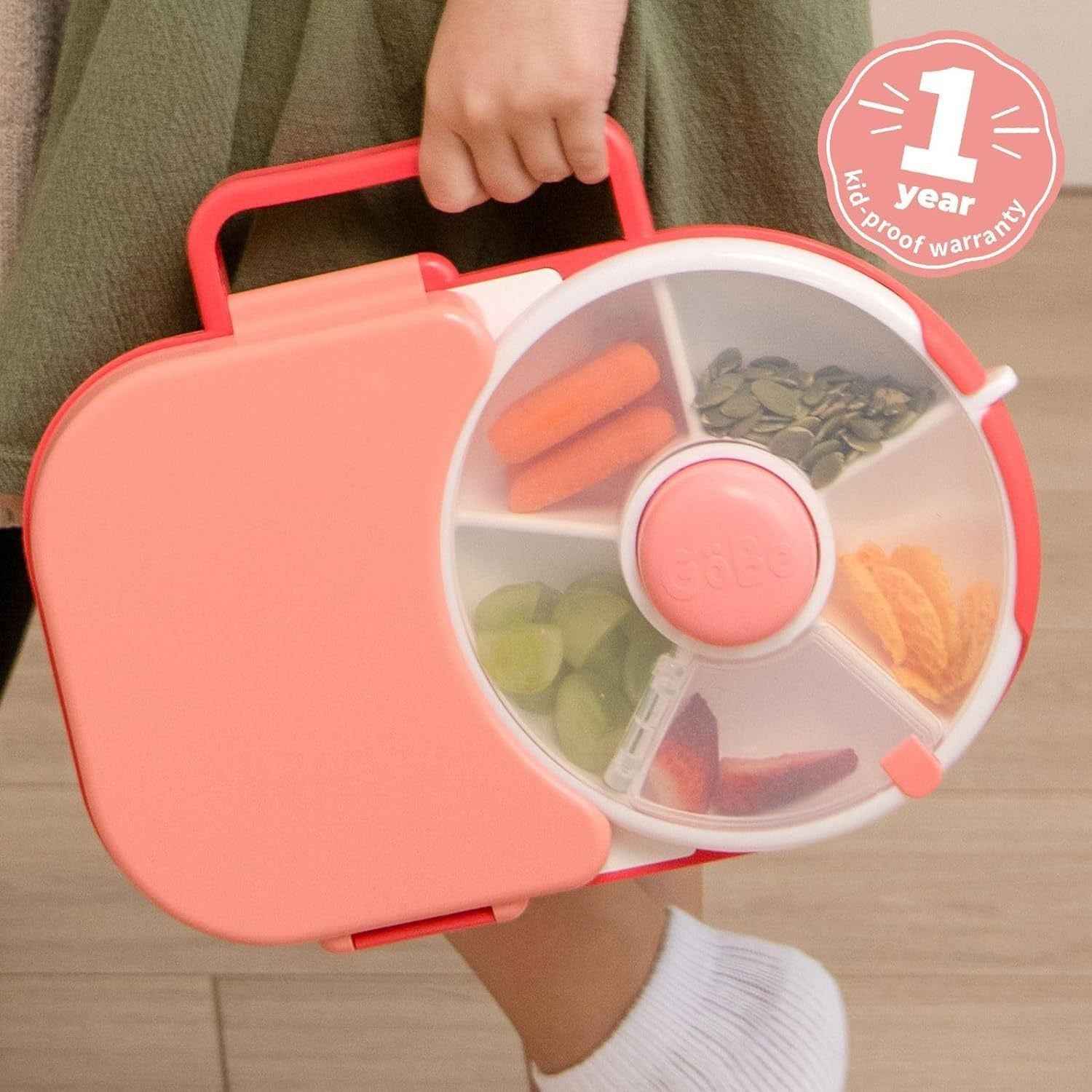 Kids Snack Storage Box – Rotating Fruit Plate with Lid, Airtight Snack Organizer