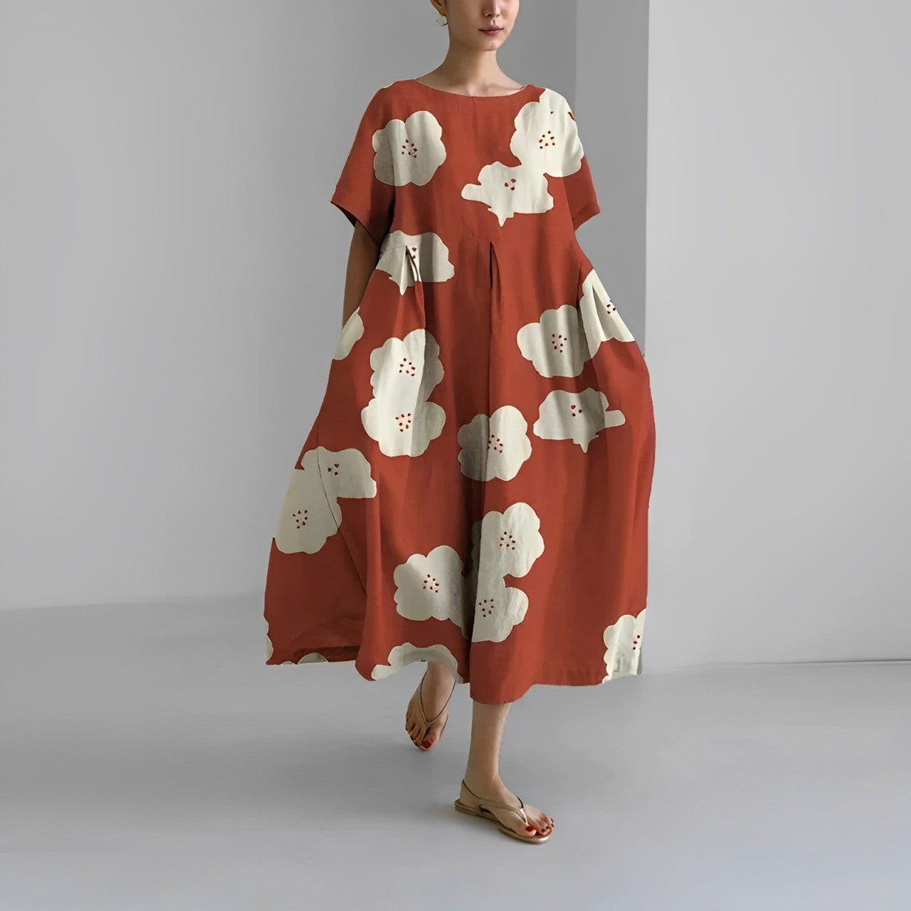 Rosa - Bohemian Floral Maxi Dress - Flowy Style LX-49