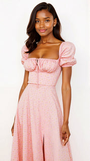 Square Neckline Daniela Midi Dress