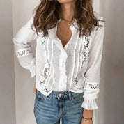 Seraphina Lace Long Sleeve Top White